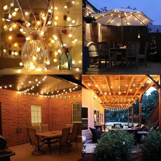 Alt view image 5 of 7 - Gemdeck Plug in LED String Lights, 6m 40 LED Bulb Warm White Globe Fairy Lights for Holiday/Christmas/Wedding/Party Indoor Outdoor Decoration