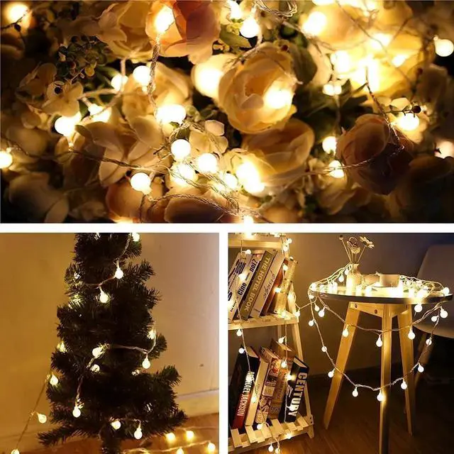 Alt view image 4 of 7 - Gemdeck Plug in LED String Lights, 6m 40 LED Bulb Warm White Globe Fairy Lights for Holiday/Christmas/Wedding/Party Indoor Outdoor Decoration