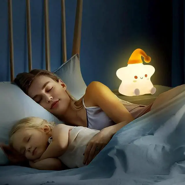 Alt view image 3 of 6 - Gemdeck Silicone Cute Stars Night Light, Baby Star Night Light, Battery Night Light Lamp