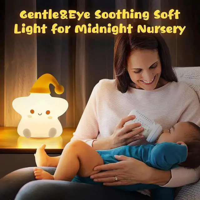 Alt view image 2 of 6 - Gemdeck Silicone Cute Stars Night Light, Baby Star Night Light, Battery Night Light Lamp