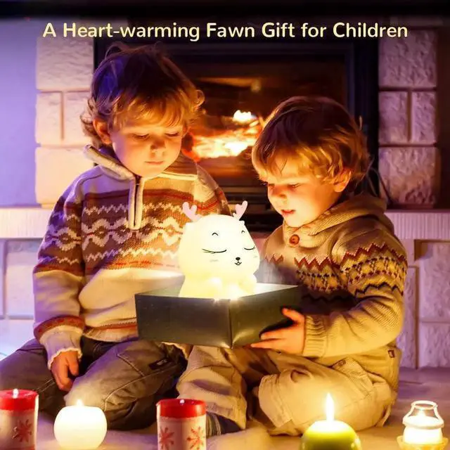 Alt view image 4 of 7 - Gemdeck Cute Deer Night Light Lamp for Kid, Mins Timer, 7 Colors Portable Nursery Night Lights for Bedroom