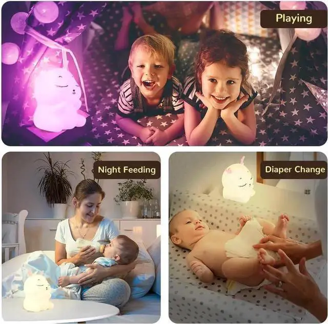 Alt view image 6 of 7 - Gemdeck Cute Deer Night Light Lamp for Kid, Mins Timer, 7 Colors Portable Nursery Night Lights for Bedroom