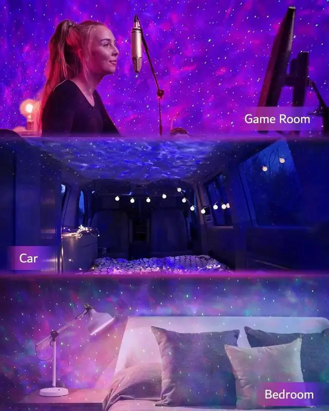 Alt view image 6 of 6 - Gemdeck Dinosaur Eggs Galaxy Star Projector, Bluetooth Nebula LED Star Light Projector for Bedroom Home Ceiling Decor Party