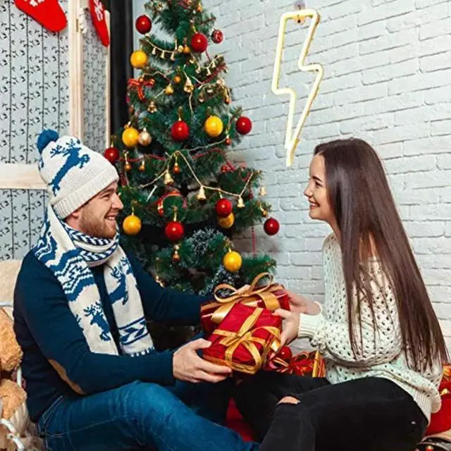 Alt view image 2 of 5 - Gemdeck Blue Lightning Neon Light,LED Lightning Sign Shaped Decor Light,Wall Decor