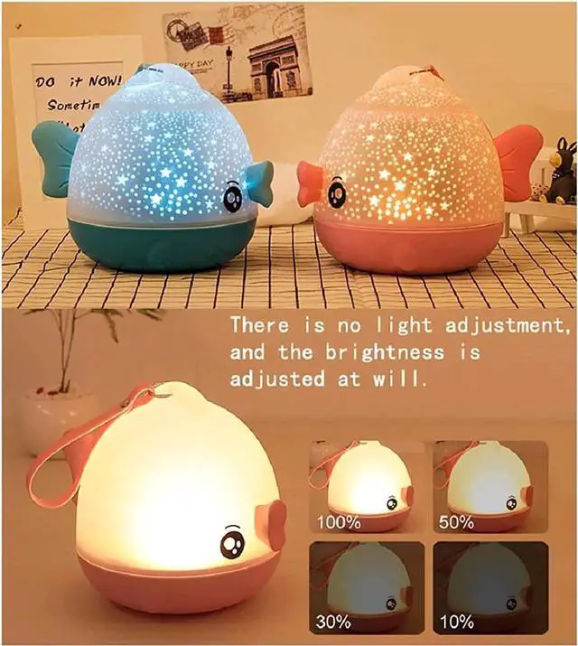 Alt view image 7 of 7 - Gemdeck Remote Control and Timer Design Seabed Starry Sky Rotating LED Star Projector for Bedroom, Night Light for Kids, Night Color Moon Lamp
