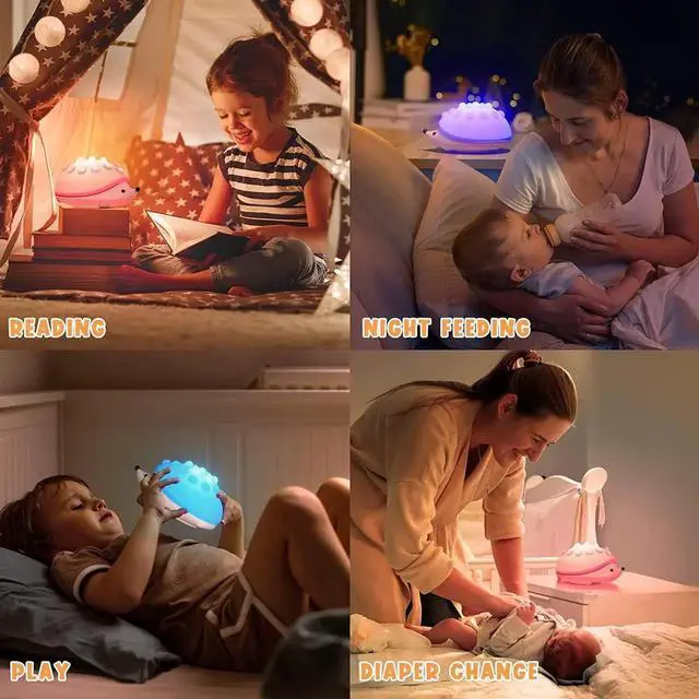 Alt view image 2 of 5 - Gemdeck Silicone Hedgehog Night Light, Night Light for Kids Room ,Silicone Touch Lamp