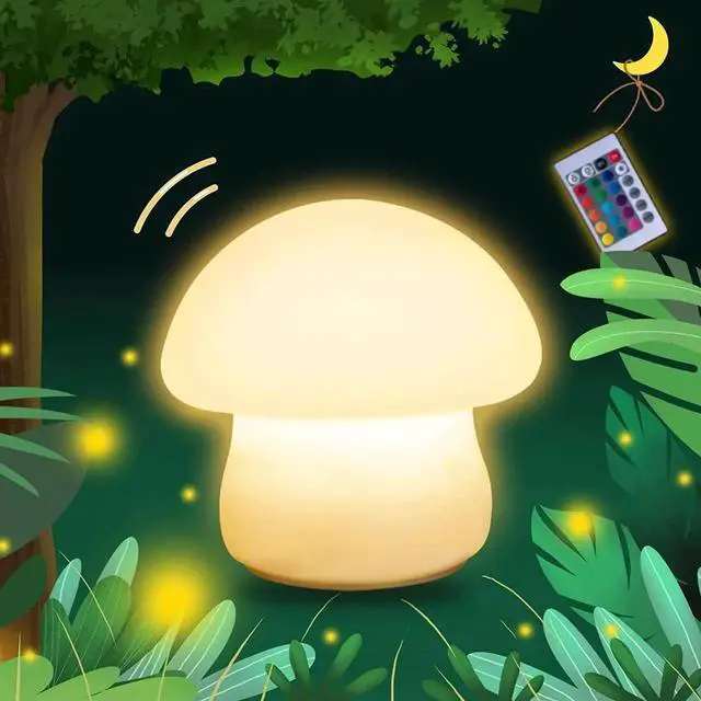 Main image of Mushroom Lamp, Rechargeable Mushroom Night Light, Multi-Color LED Mushroom Nightlight