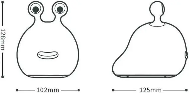 Alt view image 4 of 5 - Gemdeck Slug Night Light, Silicone Night Light, Cute Animal Lamp for Baby with Touch