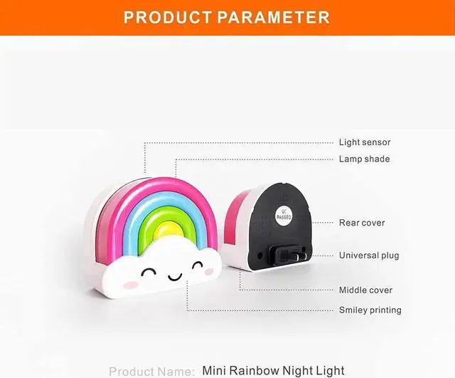 Alt view image 2 of 5 - Gemdeck LED Rainbow Night Light, Plug in Night Light for Kids, Nightlight for Baby Children
