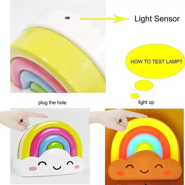 Alt view image 3 of 5 - Gemdeck LED Rainbow Night Light, Plug in Night Light for Kids, Nightlight for Baby Children