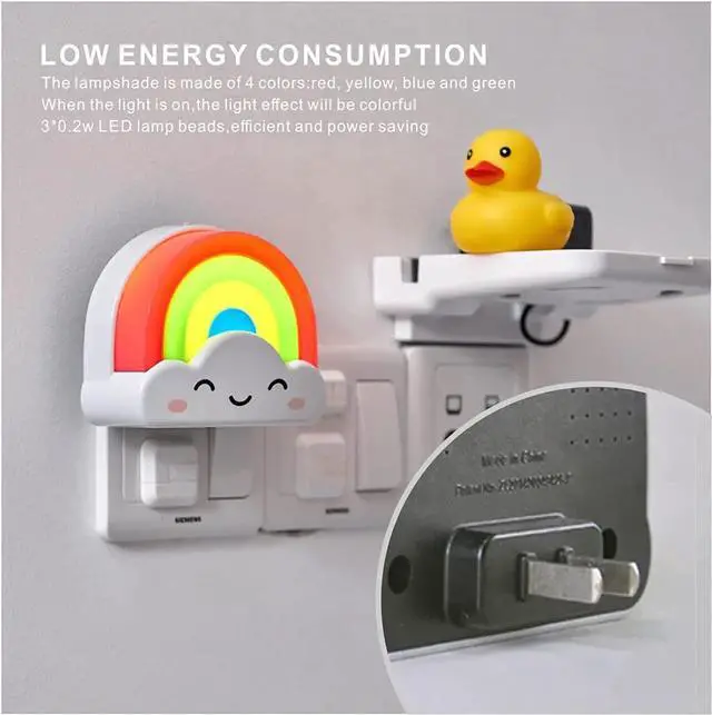 Alt view image 4 of 5 - Gemdeck LED Rainbow Night Light, Plug in Night Light for Kids, Nightlight for Baby Children