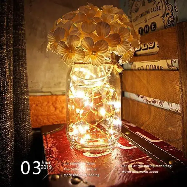 Alt view image 5 of 5 - Gemdeck Hanging Lantern Mason Jar Lights Wooden Board Led Mason Jar Wall Lights