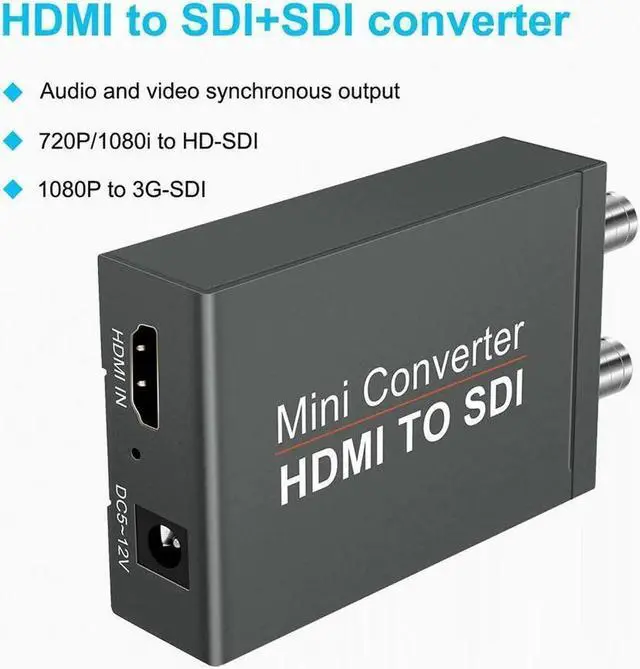 Main image of HDMI to SDI Converter with Audio Embedder 3G/HD/SD-SDI Auto Format Detection, Stereo Audio Embedder, Support SDI/HD-SDI/3G-SDI for SDI Monitor HDTV
