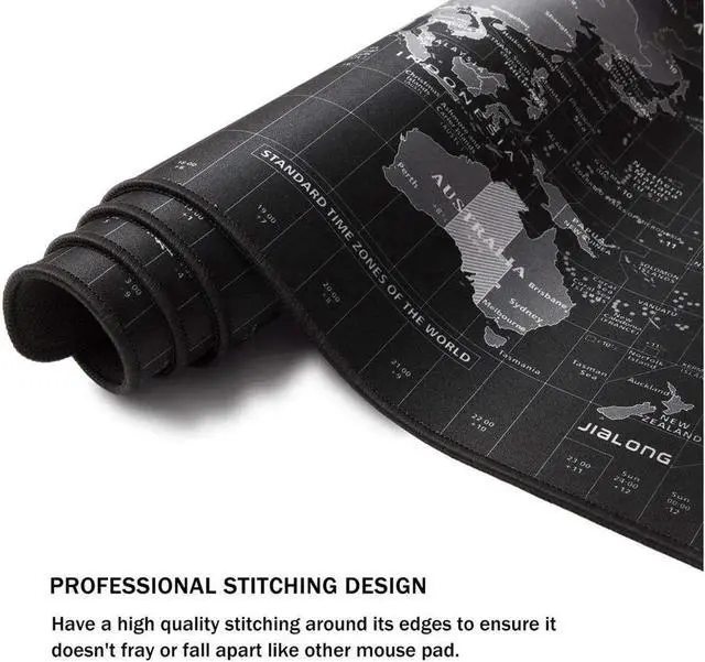 Alt view image 4 of 7 - Large Gaming Mouse Pad / Mat with Smooth Surface and Stitched Edges Non-Slip Rubber Base Extended Game Mouse Mat| World Map (700×300×2mm)