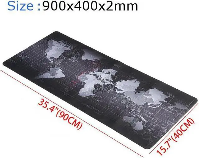 Main image of XXX-Large Gaming Mouse Pad / Mat with Smooth Surface and Stitched Edges Non-Slip Rubber Base Extended Game Mouse Mat| World Map (900×400×2mm)