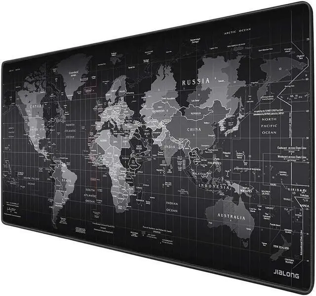 Alt view image 2 of 7 - XXX-Large Gaming Mouse Pad / Mat with Smooth Surface and Stitched Edges Non-Slip Rubber Base Extended Game Mouse Mat| World Map (900×400×2mm)