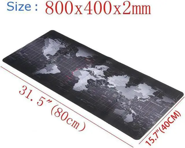 Main image of XX-Large Gaming Mouse Pad / Mat with Smooth Surface and Stitched Edges Non-Slip Rubber Base Extended Game Mouse Mat| World Map (800×400×2mm)