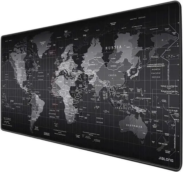 Alt view image 5 of 6 - XX-Large Gaming Mouse Pad / Mat with Smooth Surface and Stitched Edges Non-Slip Rubber Base Extended Game Mouse Mat| World Map (800×400×2mm)