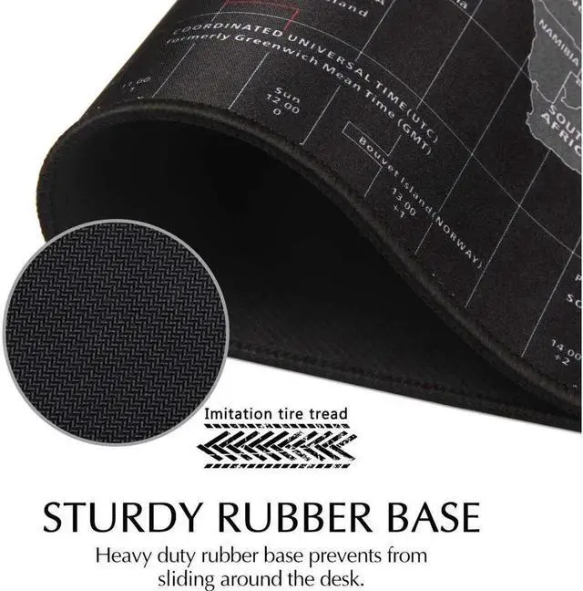 Alt view image 7 of 7 - X-Large Gaming Mouse Pad / Mat with Smooth Surface and Stitched Edges Non-Slip Rubber Base Extended Game Mouse Mat| World Map (800×300×2mm)