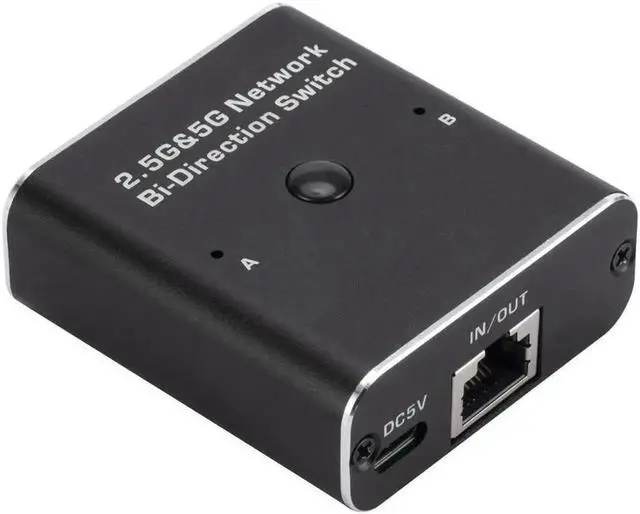 Main image of 2.5G/5G Gigabit RJ45 Network Ethernet Adapter Switch, Ethernet Selector LAN Ethernet Splitter Adapter with USB Power Cable Suitable Super Cat5,Cat5e,Cat6,Cat7, Cat8