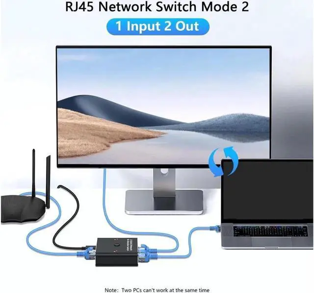 Alt view image 6 of 7 - 2.5G/5G Gigabit RJ45 Network Switch Adapter Bi-Directional, RJ45 1 to 2 Port Dual Female Socket Ethernet Connector Extender Plug LAN Network Cable for Cat5, Cat5e, Cat6, Cat7, Cat8
