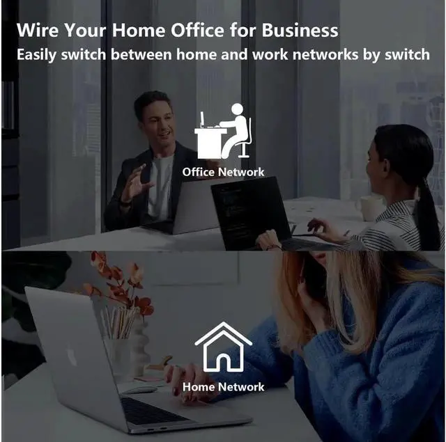 Alt view image 5 of 7 - 2.5G/5G Gigabit RJ45 Network Switch Adapter Bi-Directional, RJ45 1 to 2 Port Dual Female Socket Ethernet Connector Extender Plug LAN Network Cable for Cat5, Cat5e, Cat6, Cat7, Cat8