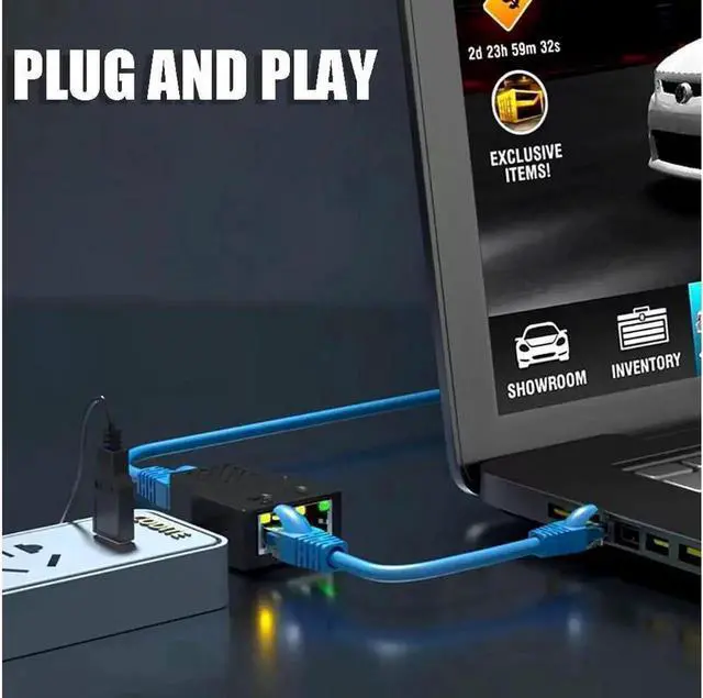 Alt view image 5 of 7 - Ethernet Splitter 1 to 2 RJ45 Extender [2 Devices Simultaneous Networking], Network Switch Converter with 1.2m USB Power Cable, Suitable for CAT 5/6/6E/7, Computer/Router/TV Box