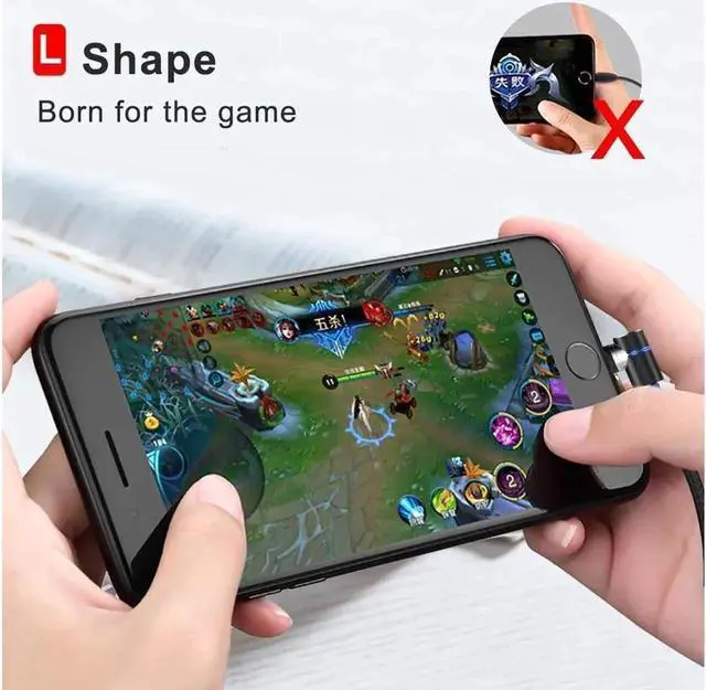 Alt view image 6 of 6 - Magnetic USB Charging Cable Micro USB Type C Lighting with LED, Multi 3-in-1 Cable Charger for Android Phone,Multiple Charging Adapters.Fast Charge,(2-Pack,6.6ft) - (Black)