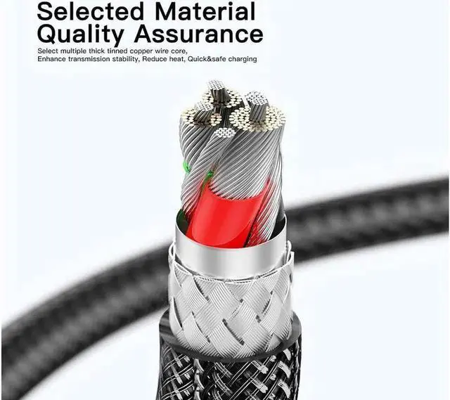 Alt view image 3 of 7 - [3.3ft, 1-pack] USB A to USB C Cable Transparent E-Marker PD 100W 7A Fast Charging 480Mbps Data Transmission Type C Cable for MacBook Pro, Samsung Galaxy, iPad and More