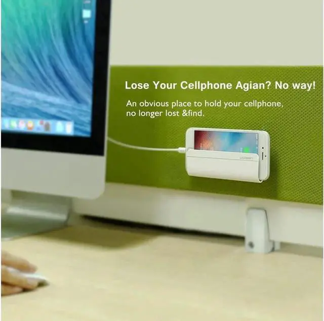 Alt view image 7 of 7 - Wall Mount Phone Holder with Adhesive Strips, Charging Holder for iPhone, iPad and More Other Smartphone and Tablet