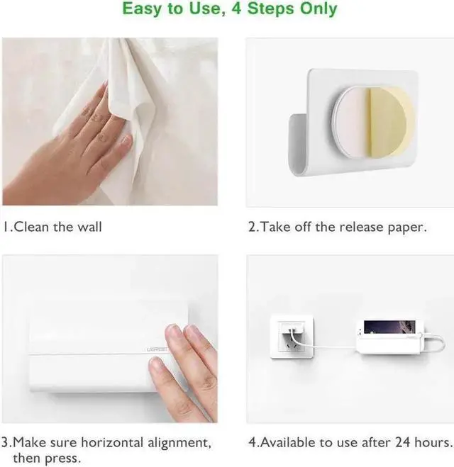 Alt view image 4 of 7 - Wall Mount Phone Holder with Adhesive Strips, Charging Holder for iPhone, iPad and More Other Smartphone and Tablet