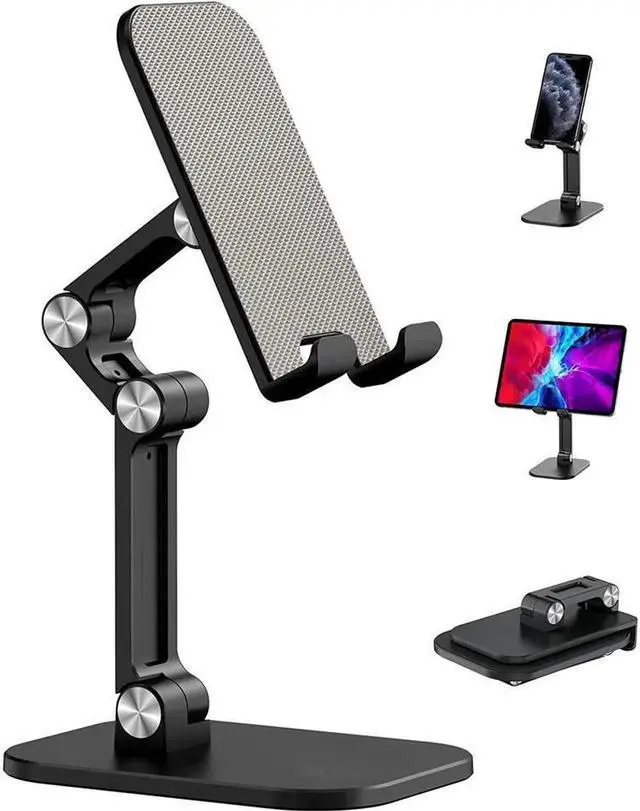 Main image of Desktop Mobile Phone Holder Stand For iPhone iPad Adjustable Desktop Tablet Holder Universal Table Phone Stand for Phone Tablet Kindle Fire or Other 4.7-12.9inch-Screen Devices