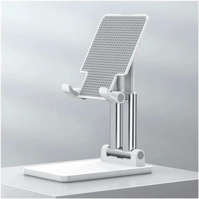 Main image of New Desk Mobile Phone Holder Stand For iPhone iPad Xiaomi Adjustable Desktop Tablet Holder Universal Table Cell Phone Stand for 4-12.9''iPhone 13,iPad,Tablet, Kindle and More, White