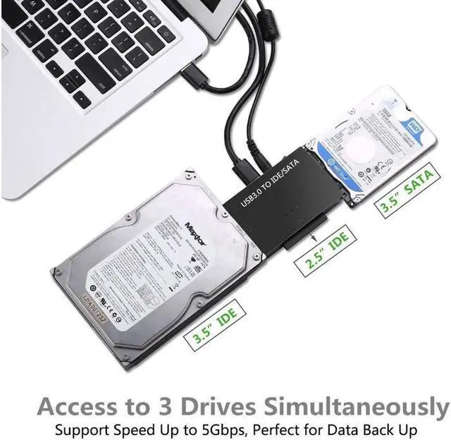 Alt view image 6 of 7 - SATA to USB IDE Adapter USB 3.0 Sata 2.5 3.5 Hard Disk Drive HDD SSD USB Converter IDE SATA to USB SATA Adapter Cable