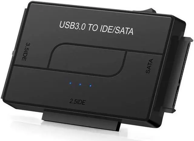 Main image of USB 3.0 to IDE SATA Adapter - 2.5 / 3.5" SSD / HDD - USB to IDE & SATA Converter Cable - USB Hard Drive Adapter (USB3SATAIDE),Black