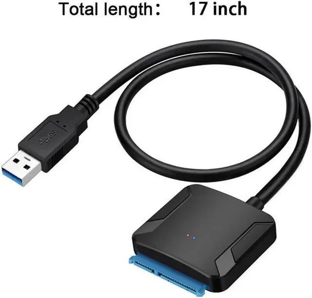 Alt view image 2 of 7 - USB 3.0 To SATA 3 Cable Sata To USB Adapter Convert Cables Support 2.5 Or 3.5 Inch External SSD HDD Adapter Hard Drive Support UASP, 12V 2A Power Adapter Included