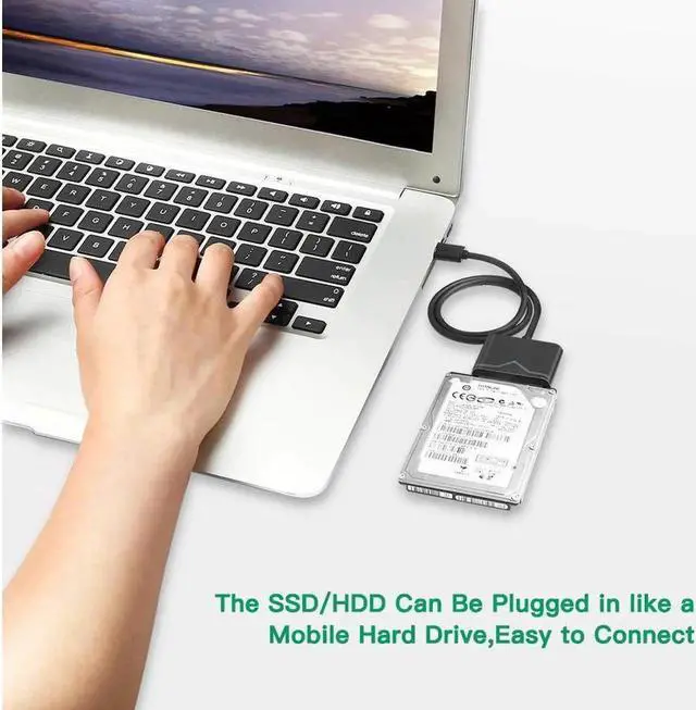 Alt view image 3 of 6 - USB 3.0 to SATA Converter for Universal 2.5"/3.5" SATA HDD/SDD Hard Drive Disk, Hard Drive Adapter with 12V/2A Power Adapter & USB 3.0 Cable (UT-3112)