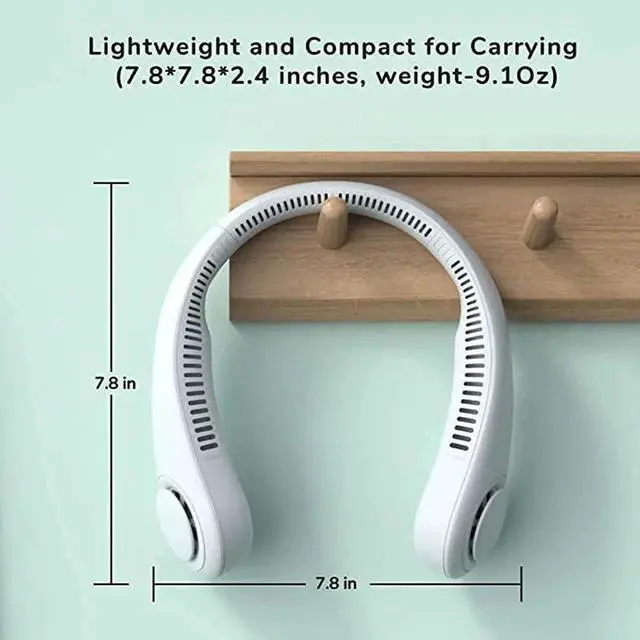 Alt view image 4 of 4 - Gemdeck Portable Neck Fan, 3000 mAh Hands Free Bladeless Fan,Wearable Personal Fan 3 Speeds Green