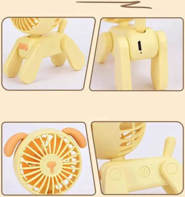 Alt view image 4 of 5 - Gemdeck USB Desk Fan Portable Cute Deer Dog Desk Fan Table Fan