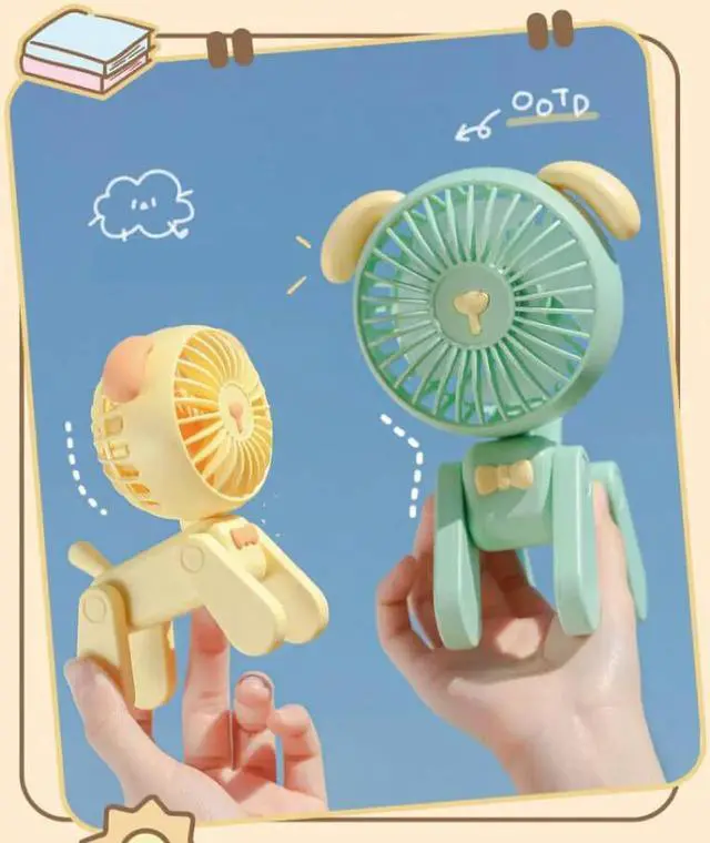Alt view image 2 of 5 - Gemdeck USB Desk Fan Portable Cute Deer Dog Desk Fan Table Fan