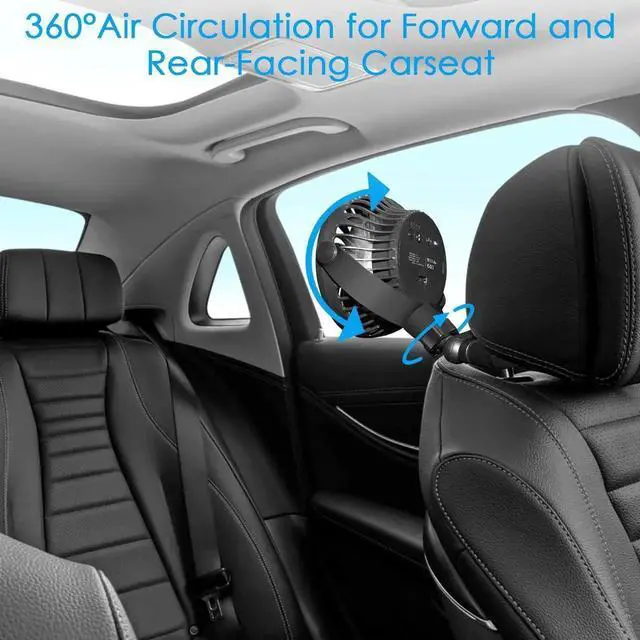 Alt view image 6 of 6 - Gemdeck Stroller Fan Flexible Tripod Clip On Fan with 3 Speeds and Rotatable Handheld Personal Fan for Car Seat Crib Bike