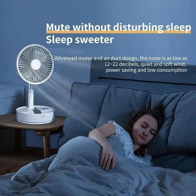 Alt view image 3 of 6 - Gemdeck Foldable USB Desk/Floor Air Circulator Cooling Fan with Telescoping Drawing Pole