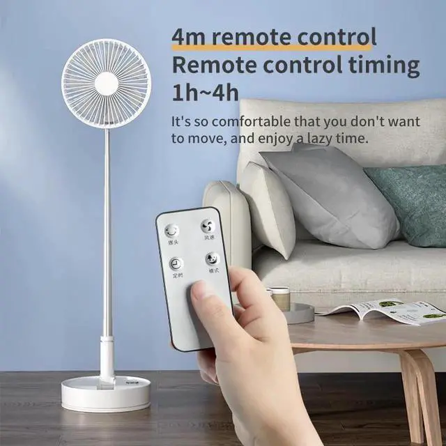 Alt view image 5 of 6 - Gemdeck Foldable USB Desk/Floor Air Circulator Cooling Fan with Telescoping Drawing Pole