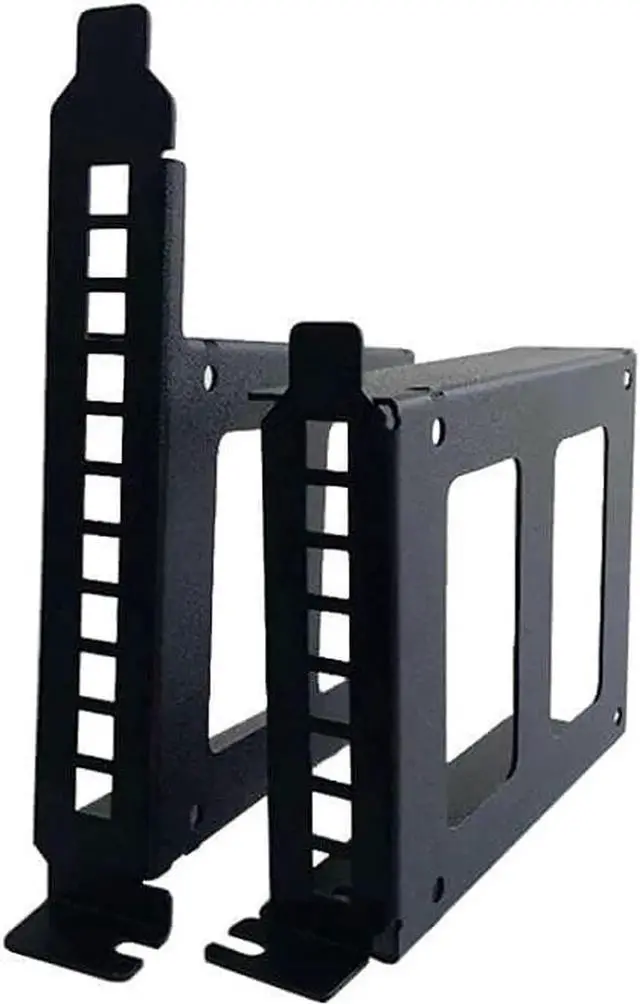 Alt view image 2 of 7 - Metal PCI Slot 2.5inch IDE/SATA/SSD/HDD Mounting Bracket Rear Panel Mount Bracket Hard Drive Adapter Tray Caddy with Sata Data Cable (Half w Black Cable)