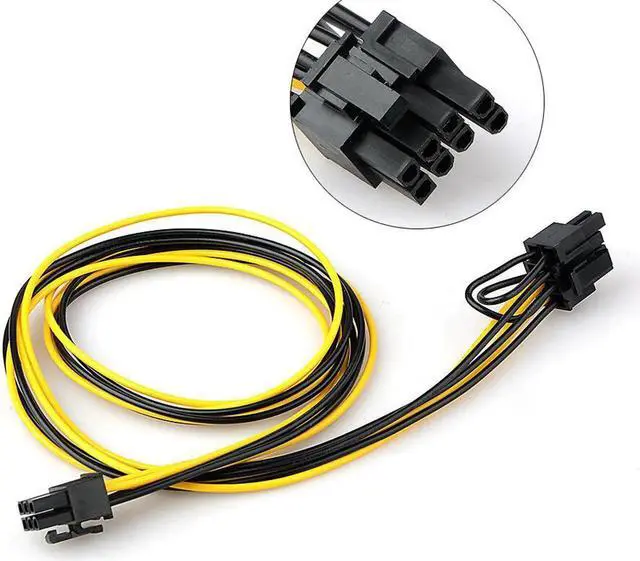 Alt view image 5 of 5 - 70cm 6 Pin Male To 8 Pin Male Pci Express Power Adapter Cable For Graphics Video Card 6pin To 8pin Pci-E Power Cable