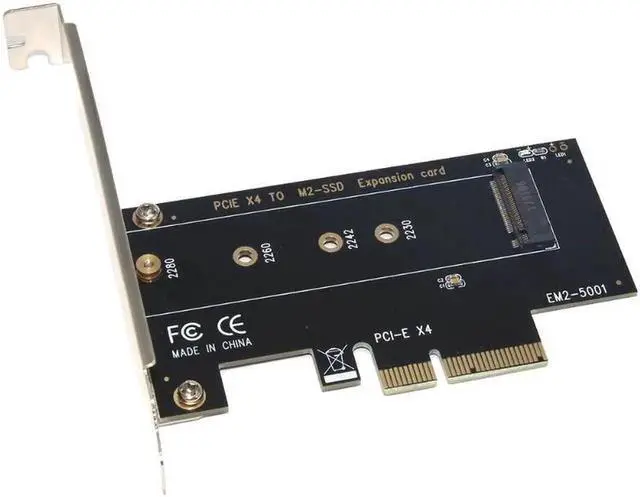Main image of M key M.2 NVMe SSD to PCIe Adapter Card PCI Express 3.0 x4 2230 2242 2260 2280 Size M.2 SSD Riser Card support PCI-E X4, X8, X16