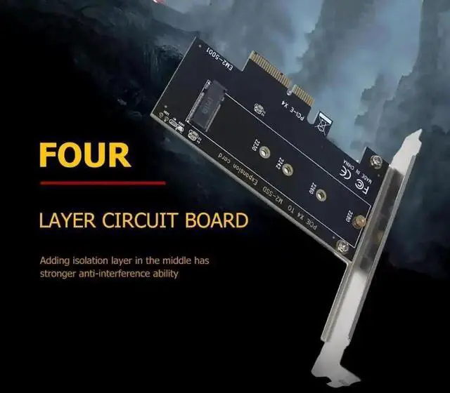 Alt view image 3 of 5 - M key M.2 NVMe SSD to PCIe Adapter Card PCI Express 3.0 x4 2230 2242 2260 2280 Size M.2 SSD Riser Card support PCI-E X4, X8, X16