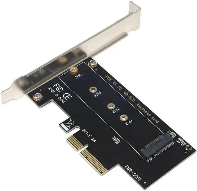 Alt view image 4 of 5 - M key M.2 NVMe SSD to PCIe Adapter Card PCI Express 3.0 x4 2230 2242 2260 2280 Size M.2 SSD Riser Card support PCI-E X4, X8, X16