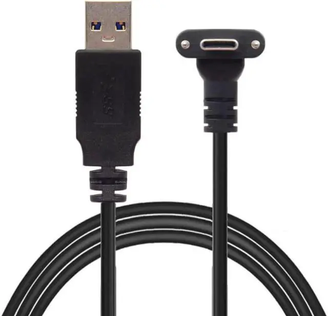 Alt view image 2 of 3 - USB 3.1 Type-C Dual Screw Locking to USB3.0 Data GL3523 Repeater Cable 90 Degree for Camera Oculus Quest Link
