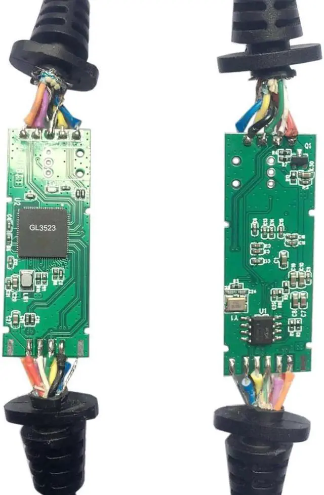 Alt view image 3 of 3 - USB 3.1 Type-C Dual Screw Locking to USB3.0 Data GL3523 Repeater Cable 90 Degree for Camera Oculus Quest Link